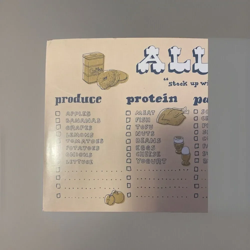 Knock Knock “All Out Of” Magnetic Grocery List Note Pad 9.5” W X 4.5” T